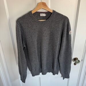 Moncler Grey Wool Crewneck Sweater - Size Large